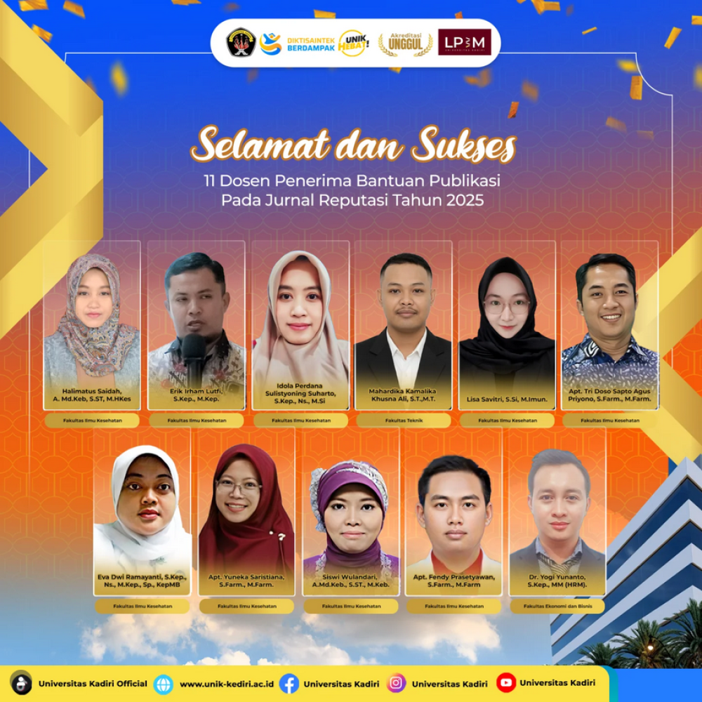 Sebelas Dosen Universitas Kadiri Raih Bantuan Publikasi pada Jurnal Bereputasi Tahun 2025