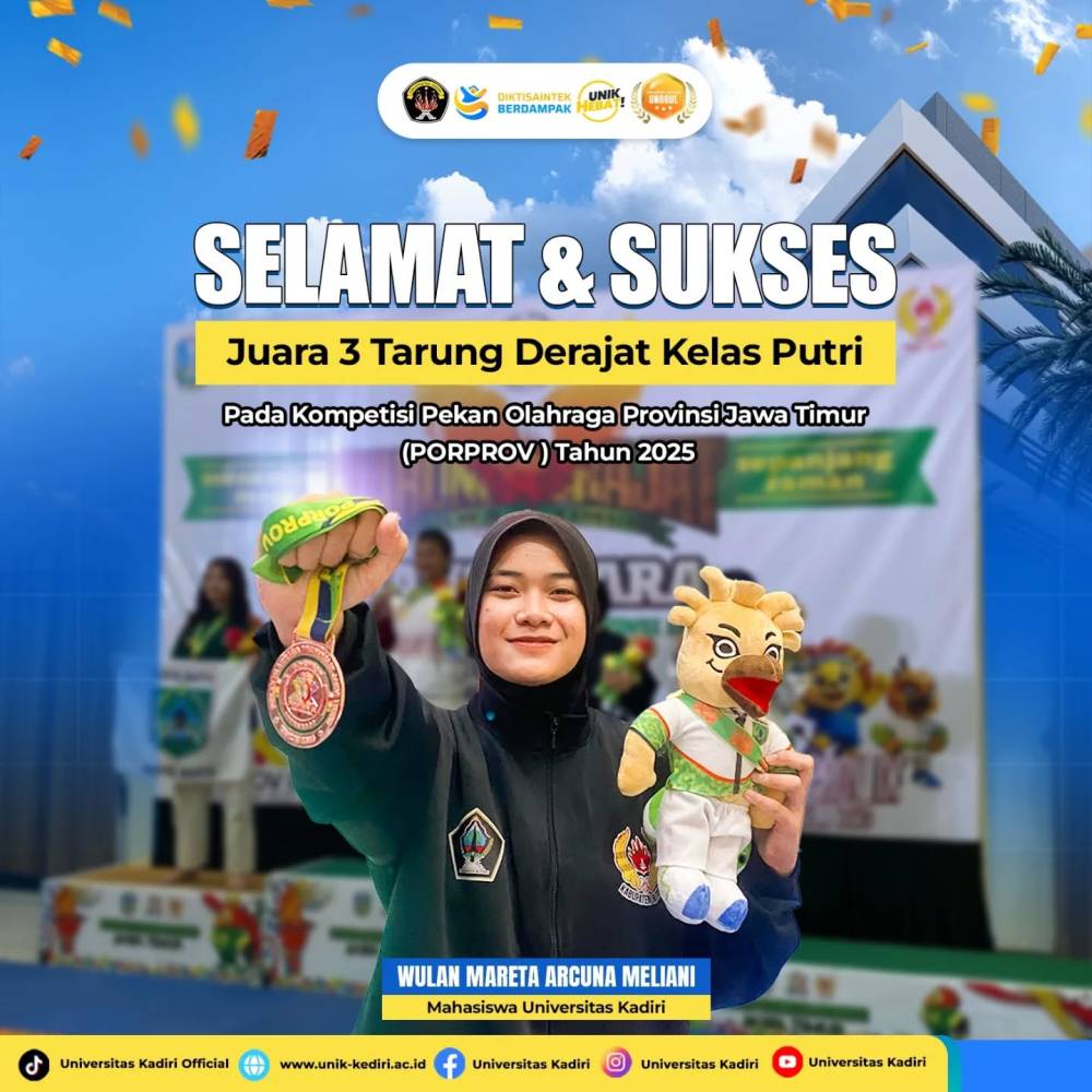 Mahasiswa Universitas Kadiri Raih Juara 3 Tarung Derajat di PORPROV Jawa Timur 2025