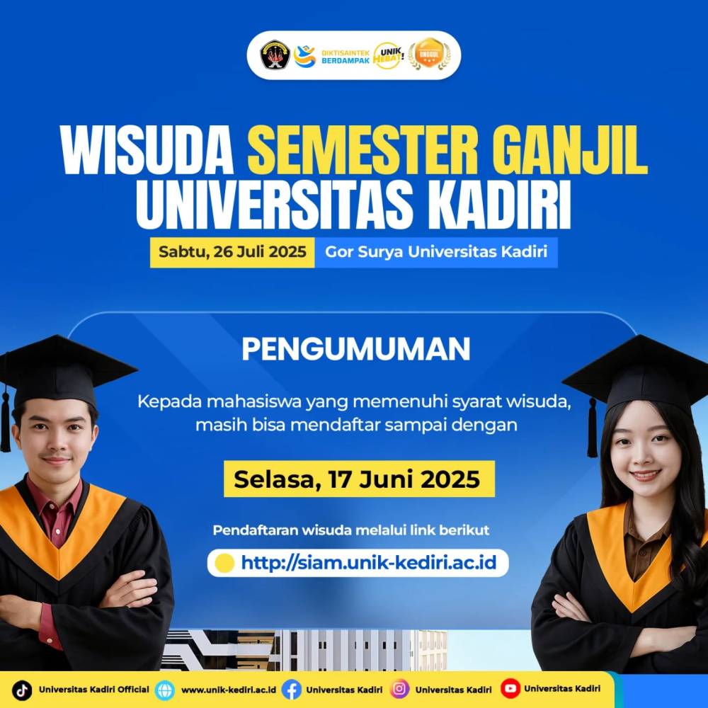 Pengumuman Perpanjangan Waktu Pendaftaran Wisuda Semester Ganjil Universitas Kadiri