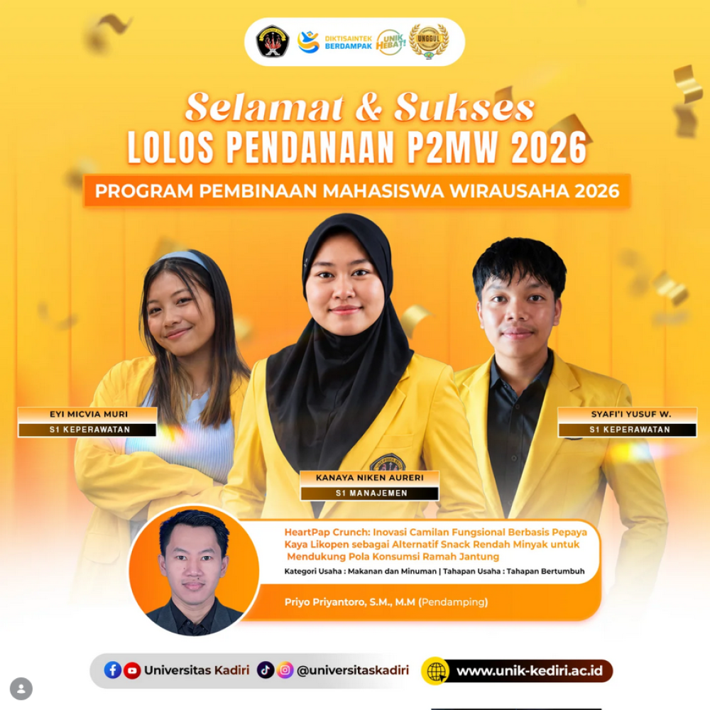 Tim “HeartPap Crunch” Universitas Kadiri Lolos Pendanaan P2MW 2026