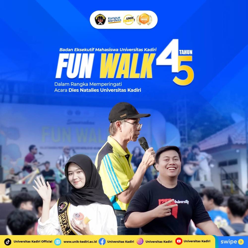 Semarak Fun Walk Dies Natalis Universitas Kadiri ke-45: Mewujudkan Generasi Sehat dan Aktif