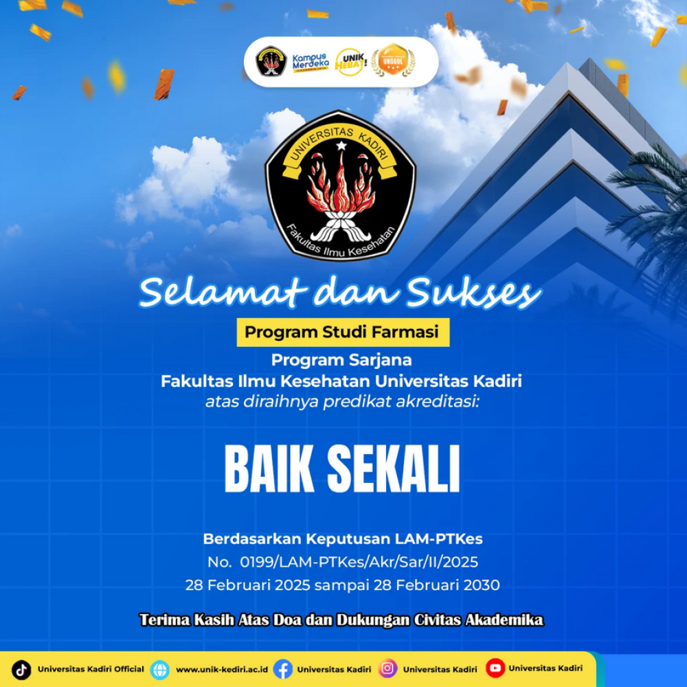 Program Studi Farmasi Universitas Kadiri Raih Akreditasi "Baik Sekali" dari LAM-PTKes