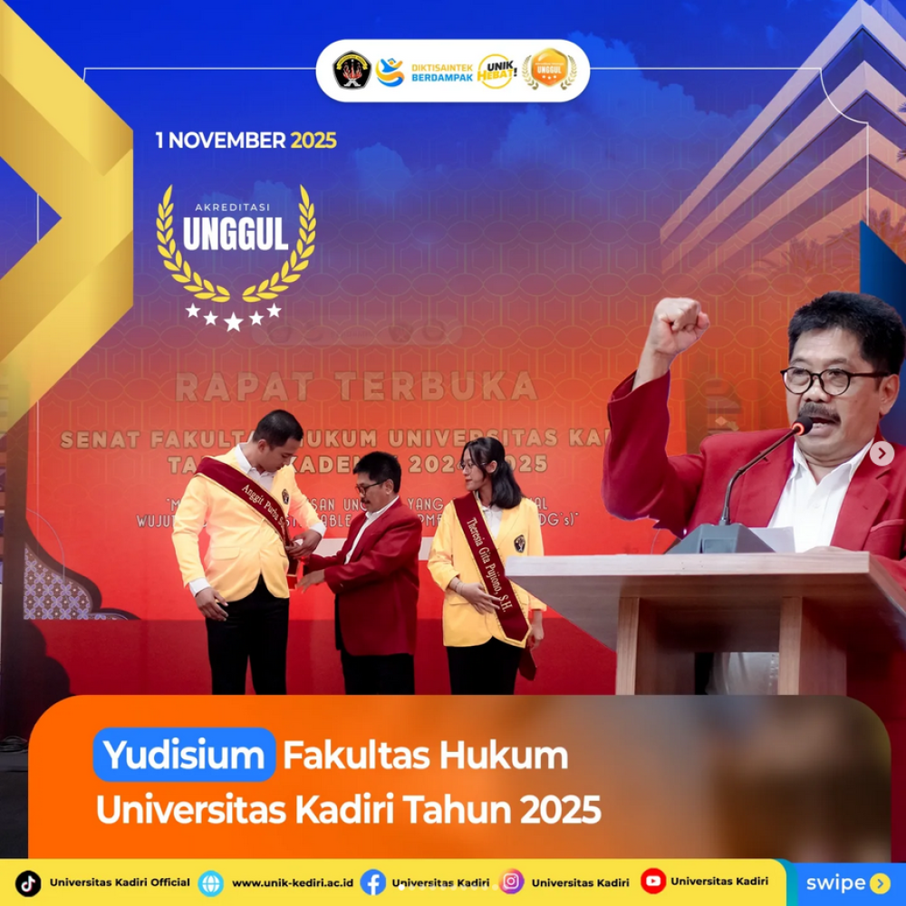 Yudisium Fakultas Hukum Universitas Kadiri Tahun 2025: Wujud Komitmen Lahirkan Lulusan Unggul dan Profesional