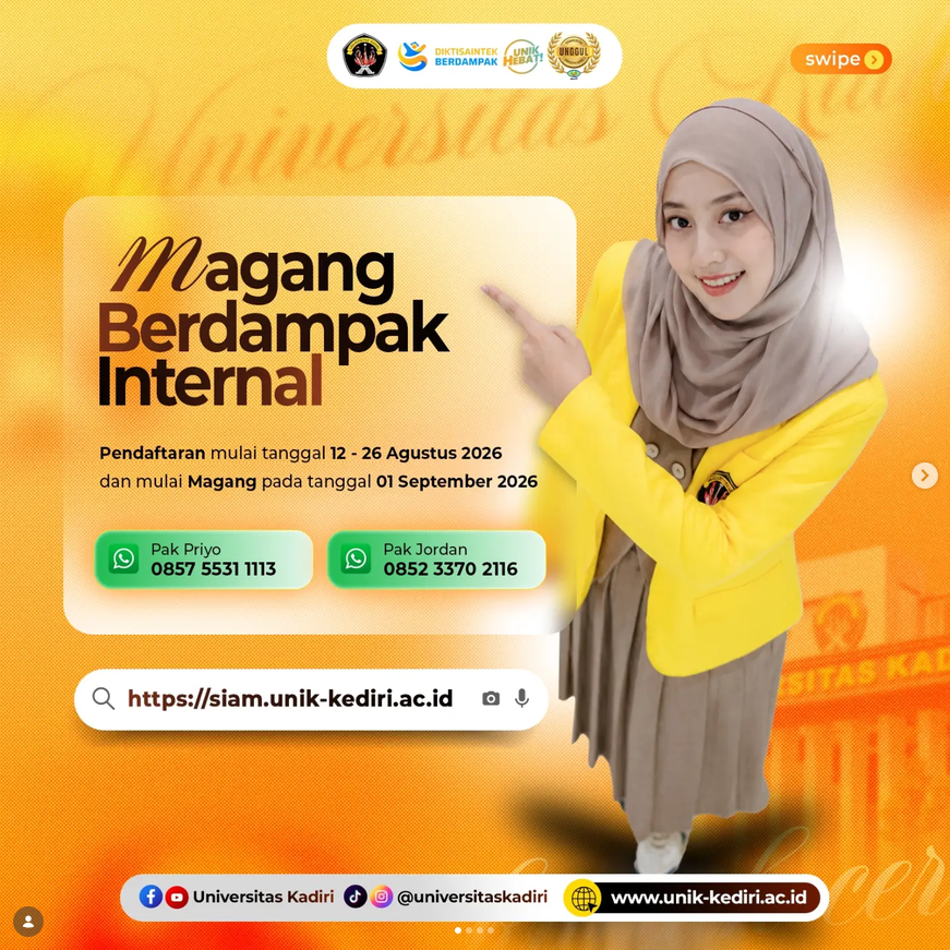Universitas Kadiri Buka Pendaftaran Program Magang Berdampak Internal