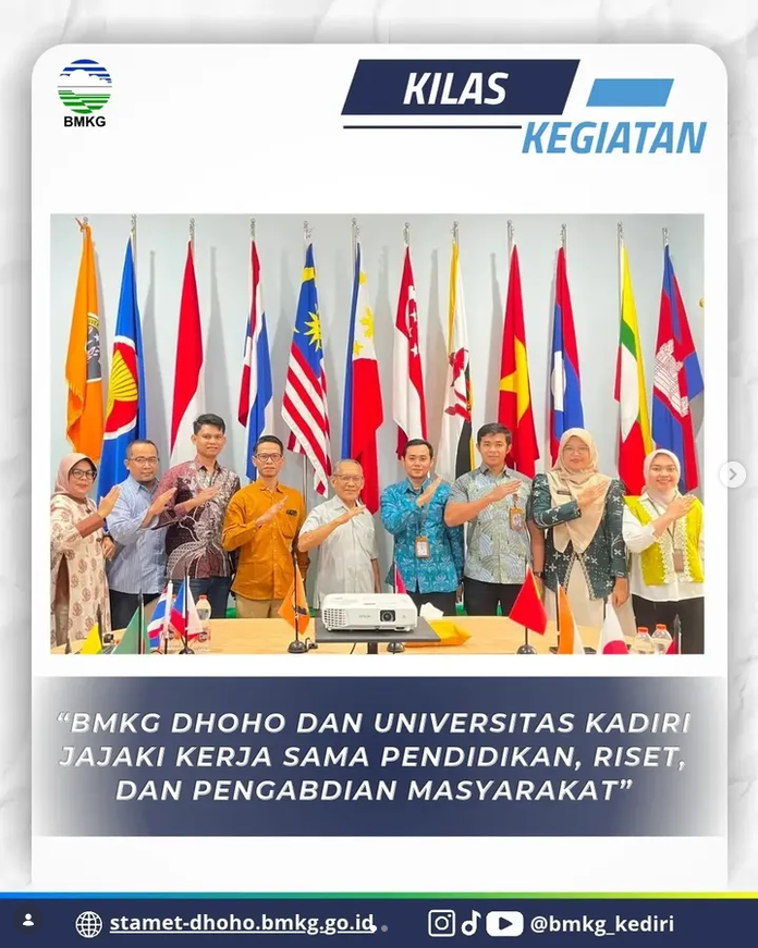 BMKG Dhoho Kediri dan Universitas Kadiri Jajaki Kerja Sama Pendidikan, Riset, dan Pengabdian Masyarakat