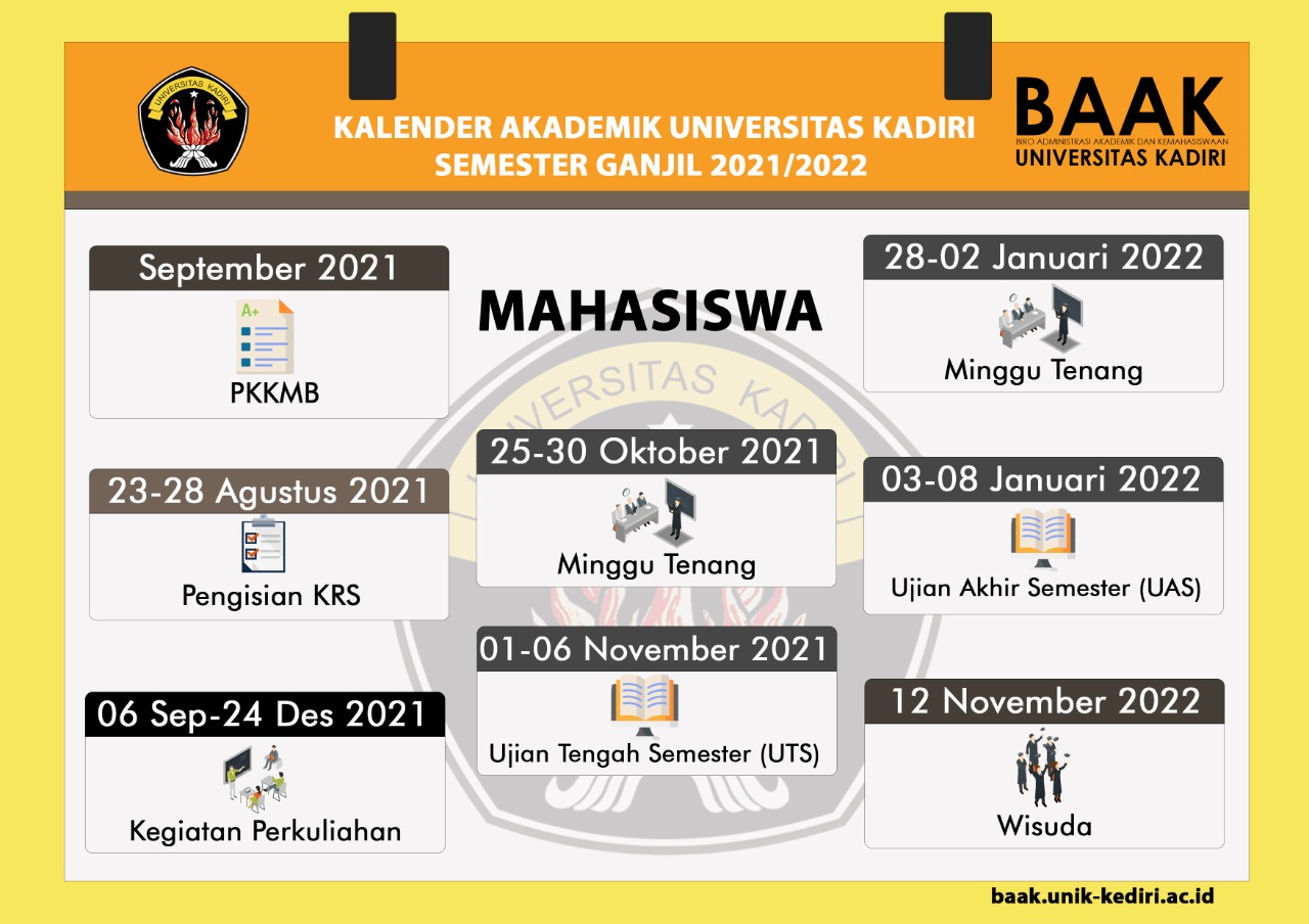 Kalender Akademik Mahasiswa semester ganjil 2021-2022